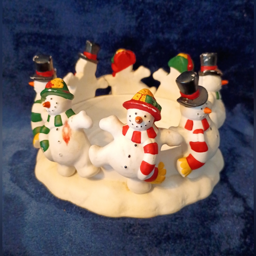 Vintage Frolicking Frosties Candle Holder